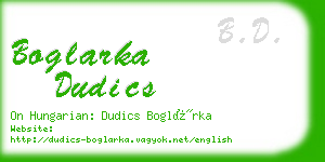 boglarka dudics business card